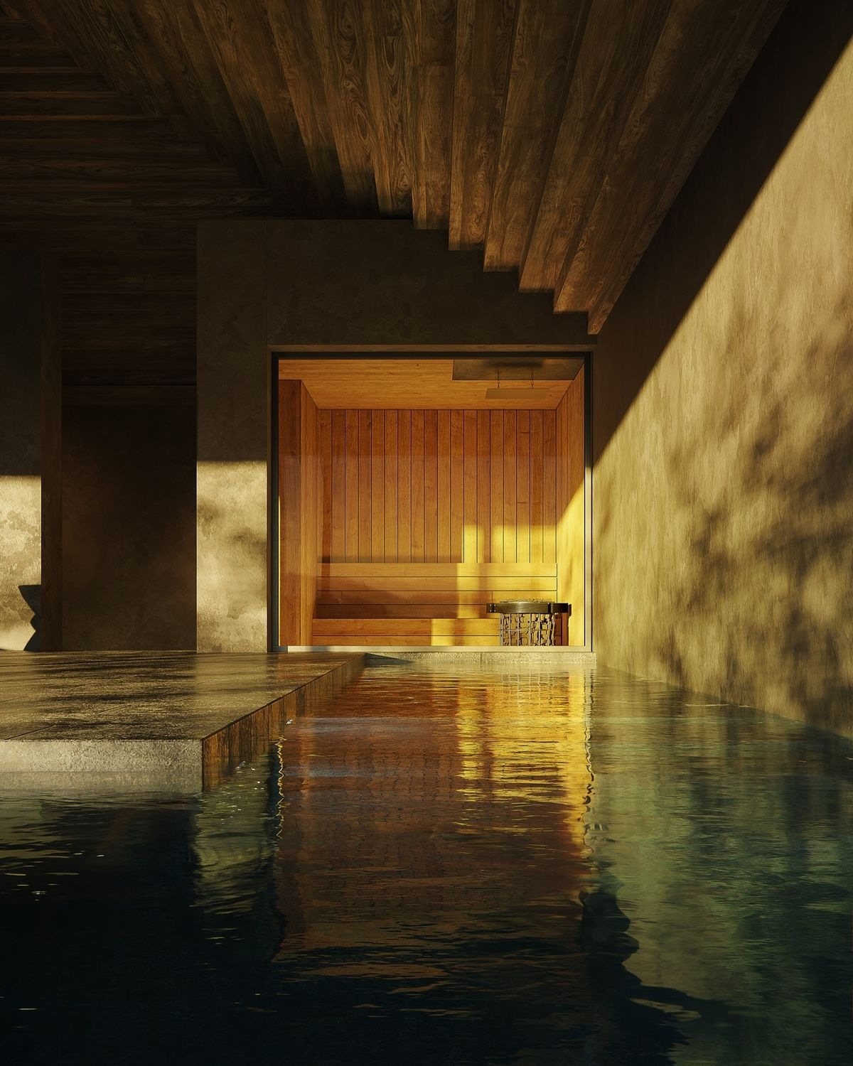 Sauna and pool