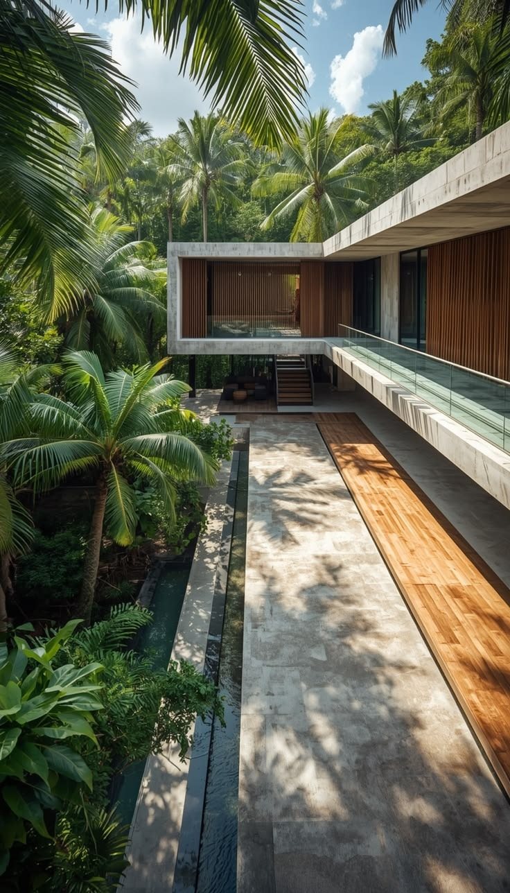 Walkway and existing volumes